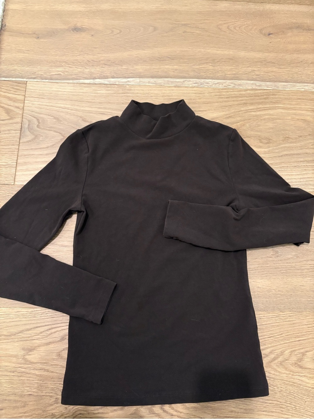 Banana Republic Dark Brown Mock Neck Long Sleeve Top